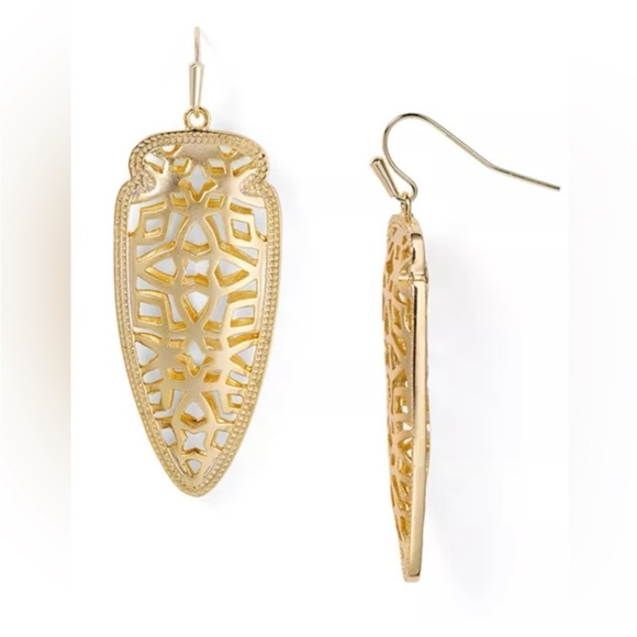 Kendra Scott Gold Filigree Arrow Earrings - Picture 3 of 3